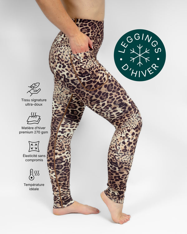 Aya Leopard Tight Fit Winter Leggings