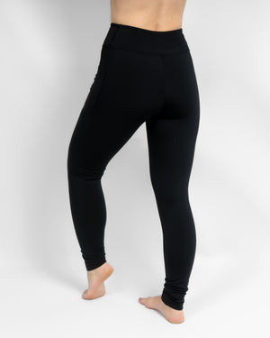 Aya Black Tight Fit Winter Leggings