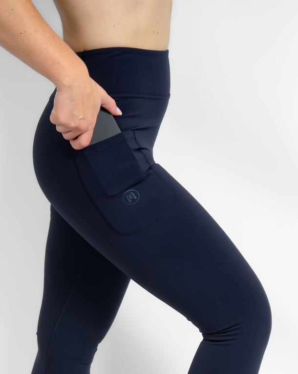 Aya Deep Blue Tight Fit Winter Leggings