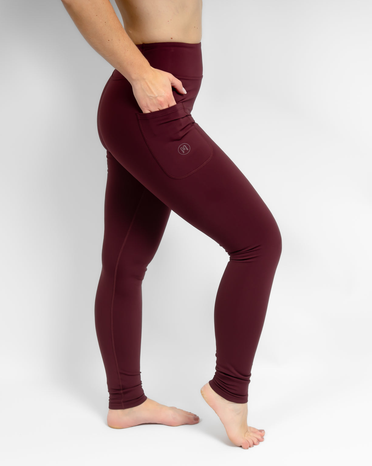 Aya Deep Bordeaux Tight Fit Winter Leggings