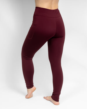 Aya Deep Bordeaux Tight Fit Winter Leggings