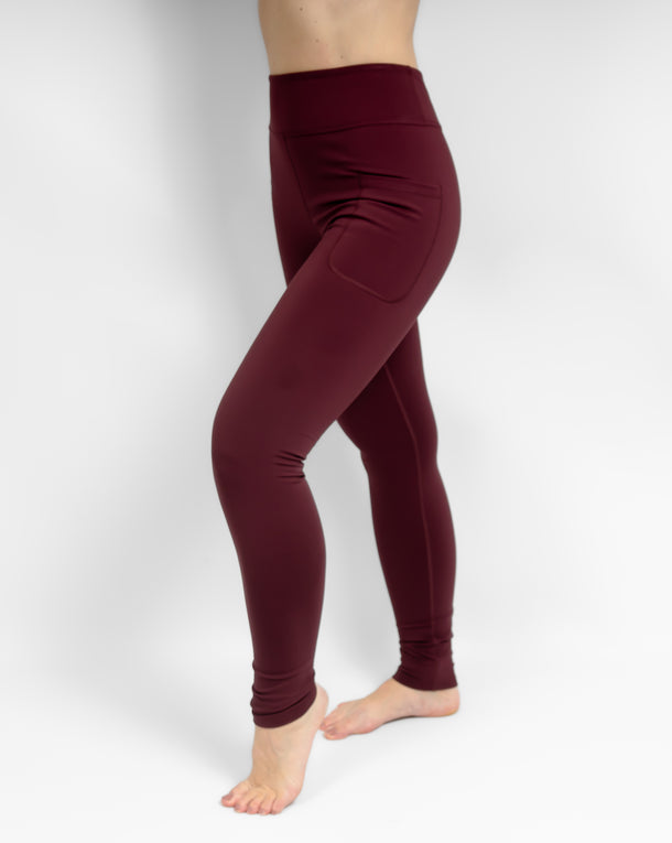 Aya Deep Bordeaux Tight Fit Winter Leggings