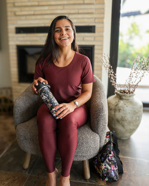 Aya Deep Bordeaux Tight Fit Winter Leggings