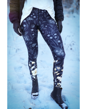 Aya Elegant Floral Tight Fit Winter Leggings