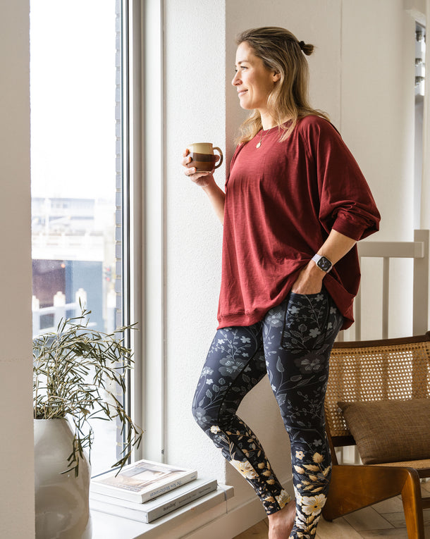 Aya Elegant Floral Tight Fit Winter Leggings