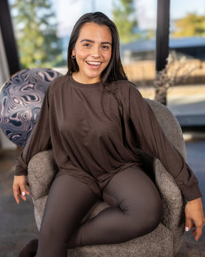 Aya Mocha Brown Tight Fit Winter Leggings