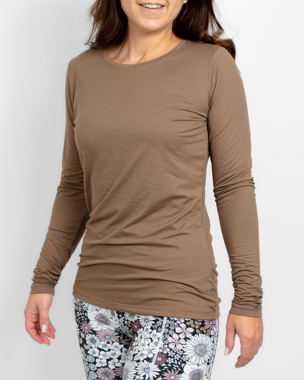 Mira Fitted Latte Long-Sleeve